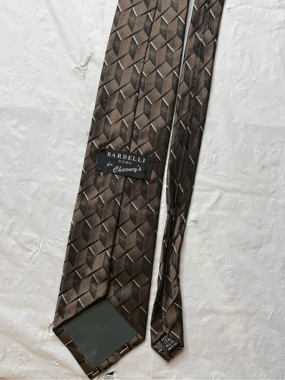 Bardelli Roma Charney’s Italy Handmade All Silk Geometric Tie